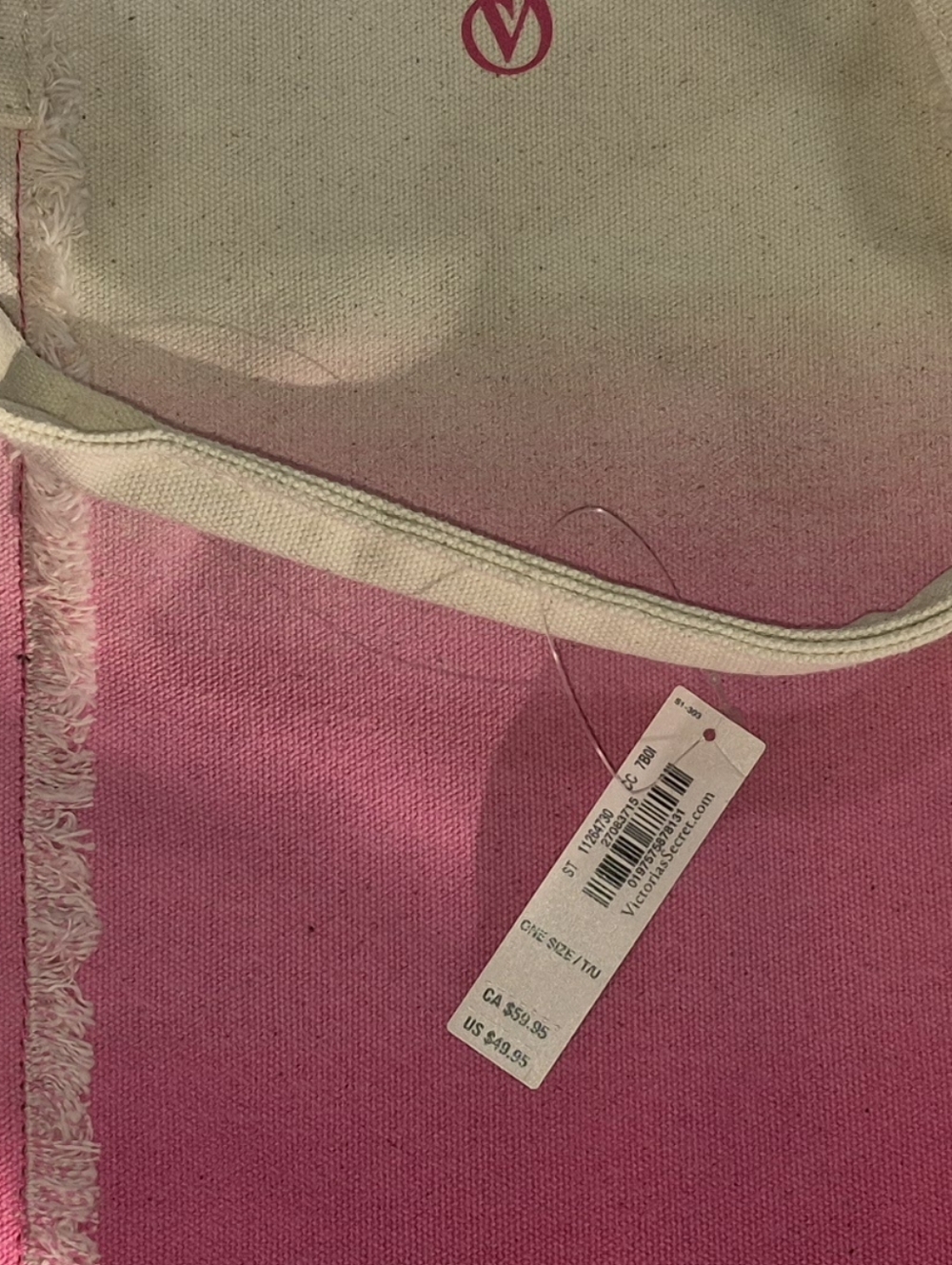 *NEW* Victoria's Secret Cream and Pink Ombre Canvas Tote